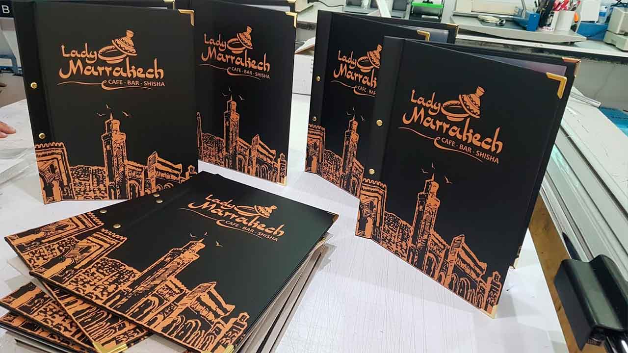 Impresión de Menús para Lady Marrakech Marbella